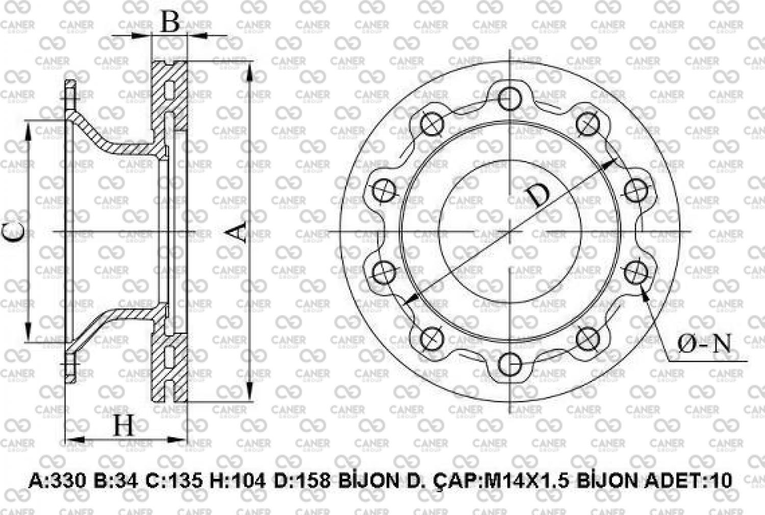 MAN 12.153 - 12.163 ÖN DİSK-;81508030026; 